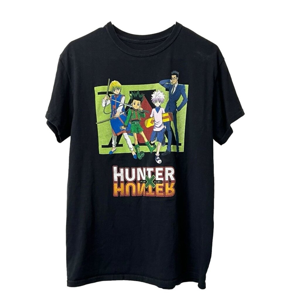 Hunter x Hunter T- shirt Unisex Medium Anime Graphic Print 1998-2001 Black